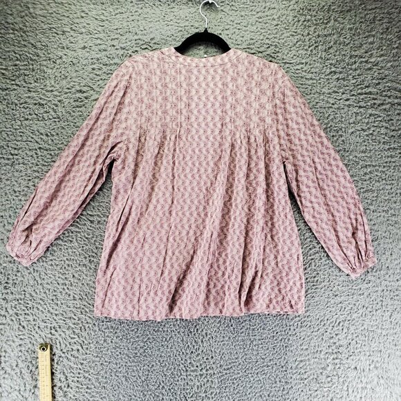 Dear John Top Womens Small Pink Lightweight Long Sleeve Printed Blouse *NWT* - Picture 11 of 12